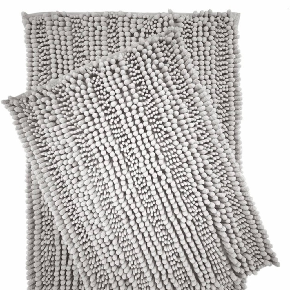 Brand new Silver Grey Chenille Bath Mats